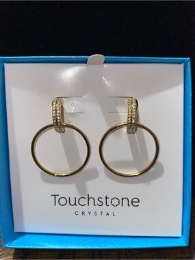 Touchstone Crystal by Swarovski Gold-Tone Crystal Hoop Earrings